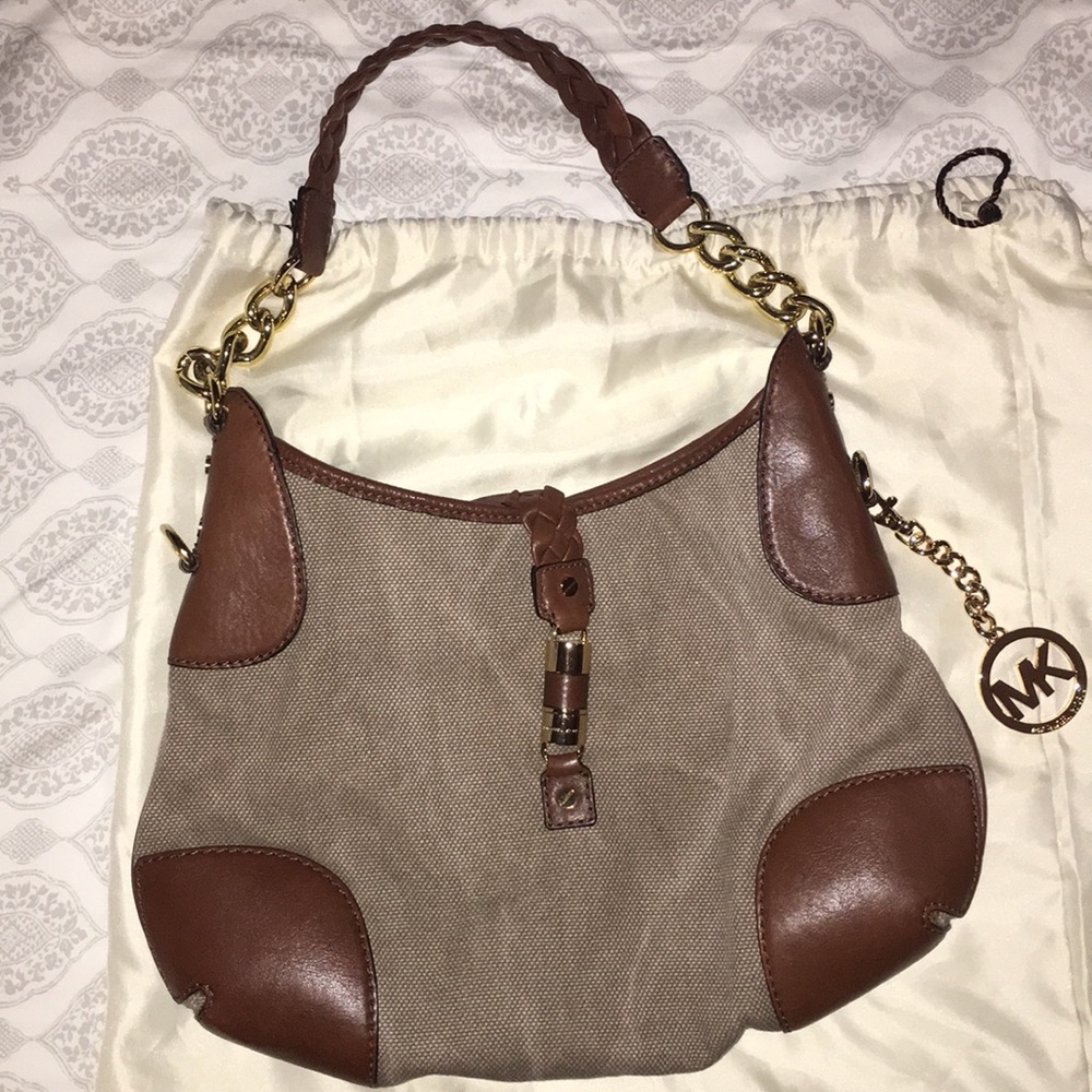 MICHAEL Michael Kors Canvas and Leather Hobo